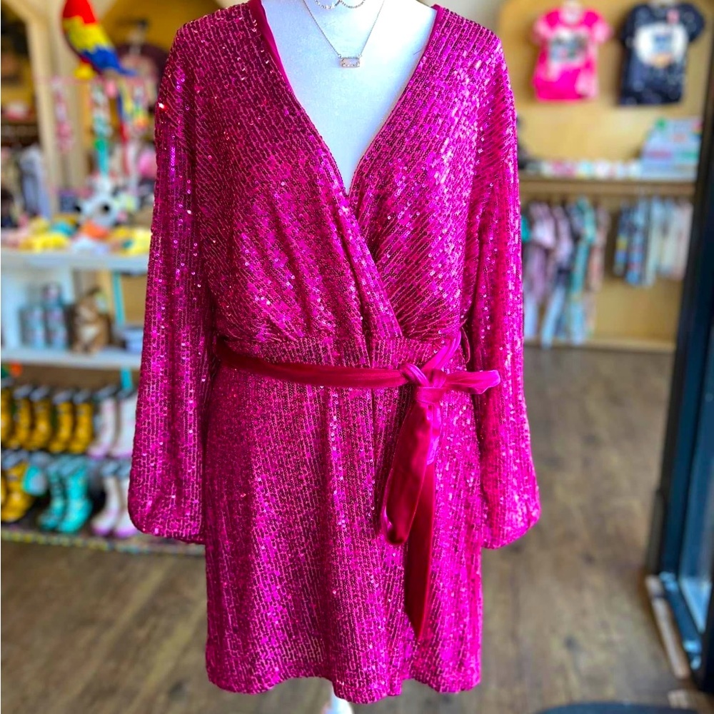 Beautiful pink sequin dress